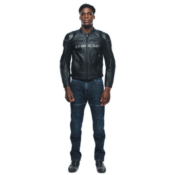 RACING 4 LEATHER JACKET BLACK/BLACK