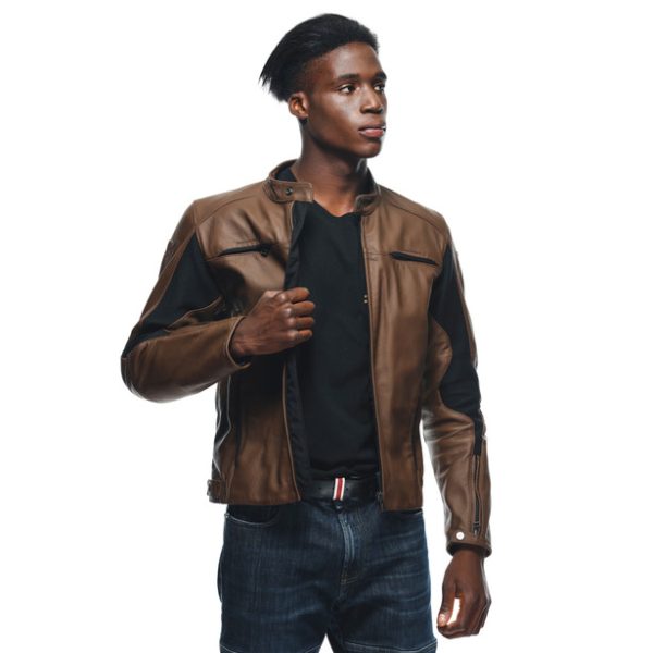 RAZON 2 LEATHER JACKET TOBACCO