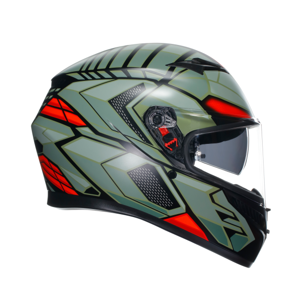 AGV K3 E2206 - DECEPT MATT BLACK/GREEN/RED – Image 6