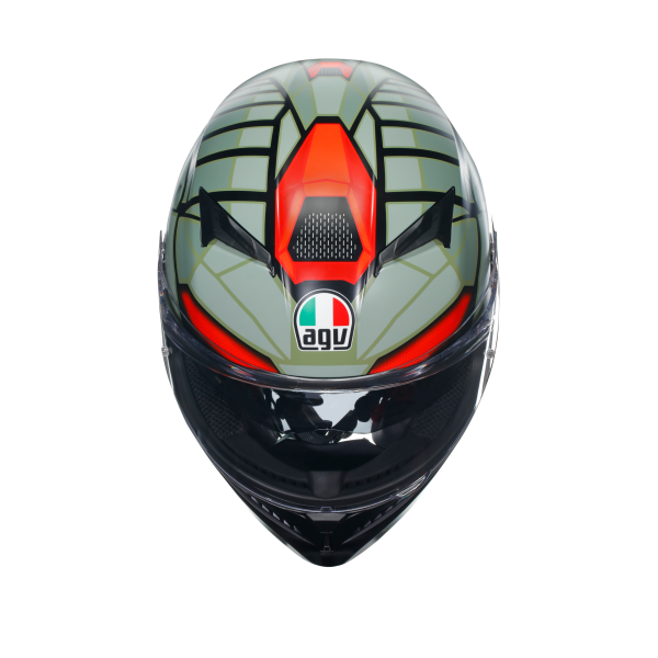 AGV K3 E2206 - DECEPT MATT BLACK/GREEN/RED – Image 7