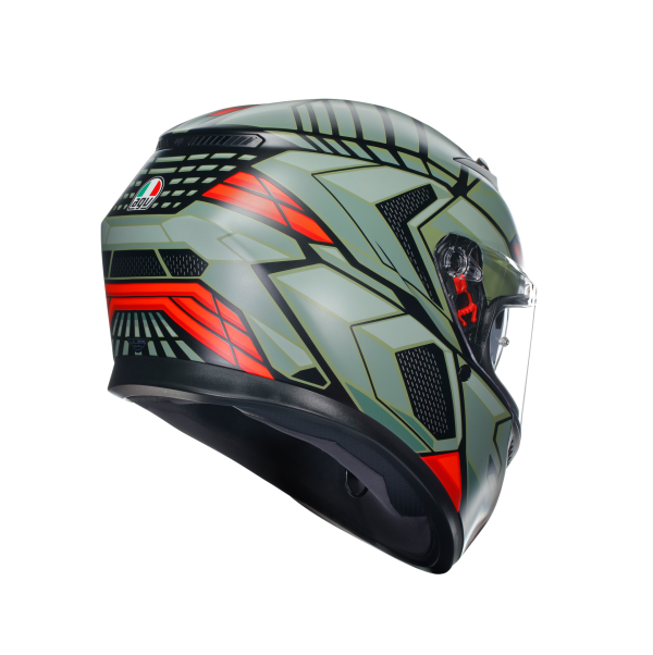 AGV K3 E2206 - DECEPT MATT BLACK/GREEN/RED – Image 5