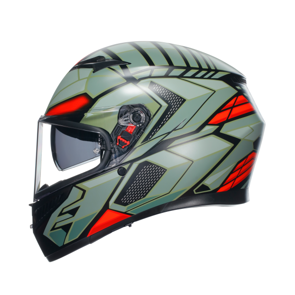 AGV K3 E2206 - DECEPT MATT BLACK/GREEN/RED – Image 3