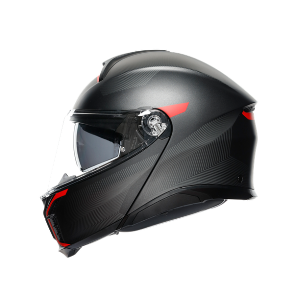 AGV - TOURMODULAR AGV E2206 - MULTI MPLK - FREQUENCY MATT GUNMETAL/RED