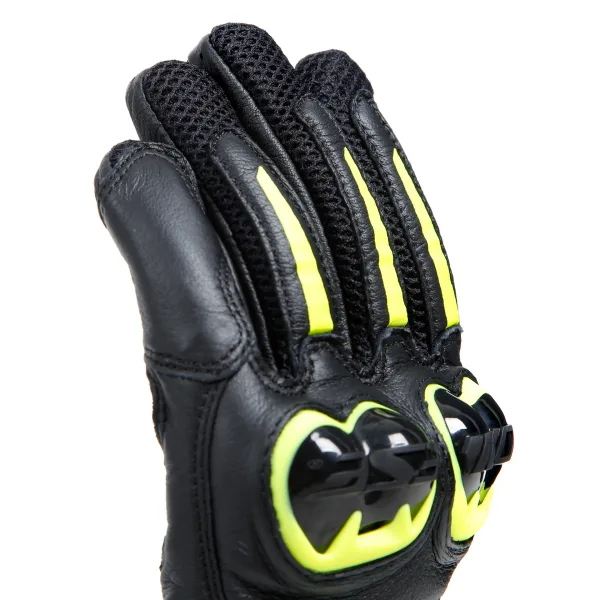 DAINESE - MIG 3 UNISEX LEATHER GLOVES - BLACK/FLUO-YELLOW – Image 7
