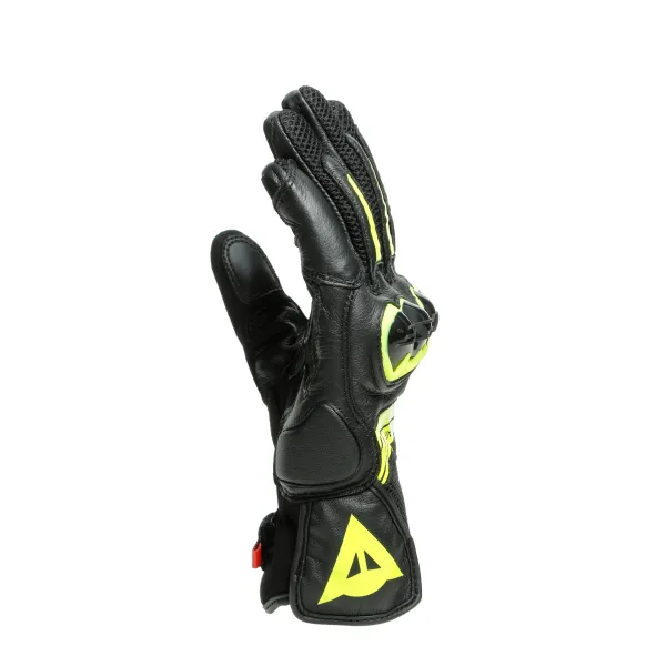 DAINESE - MIG 3 UNISEX LEATHER GLOVES - BLACK/FLUO-YELLOW – Image 4