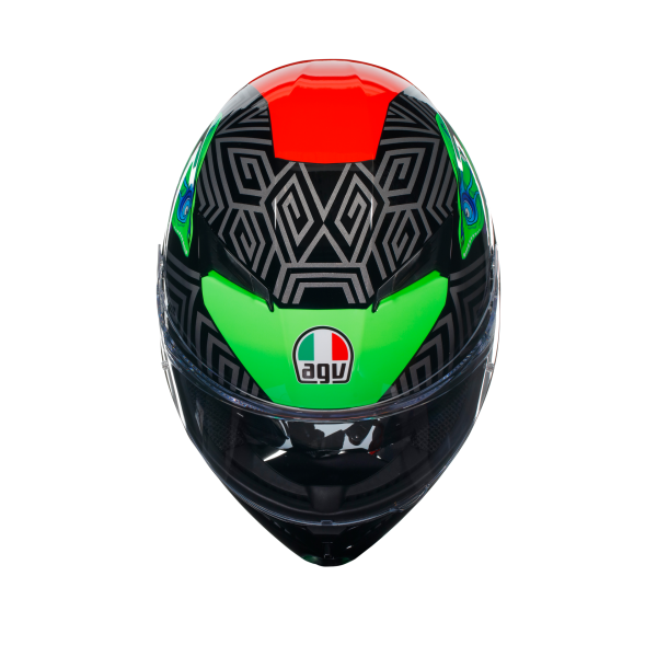 AGV K3 E2206 - KAMALEON BLACK/RED/GREEN – Image 6