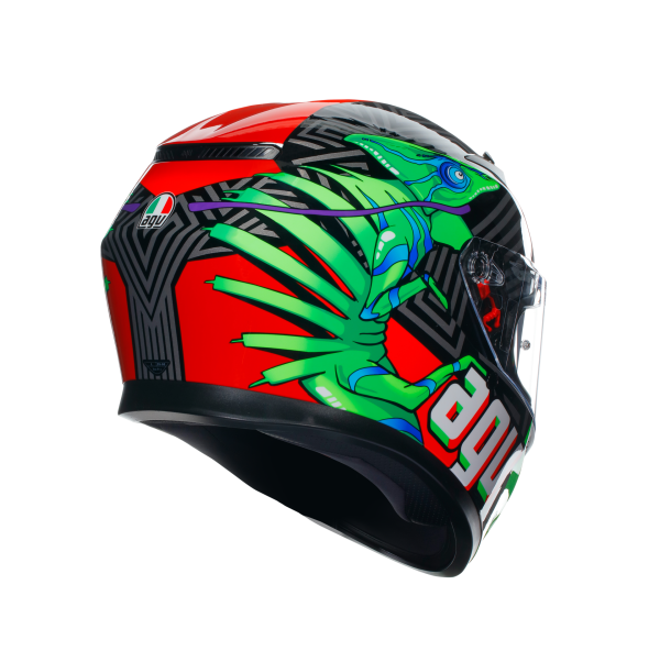 AGV K3 E2206 - KAMALEON BLACK/RED/GREEN – Image 4