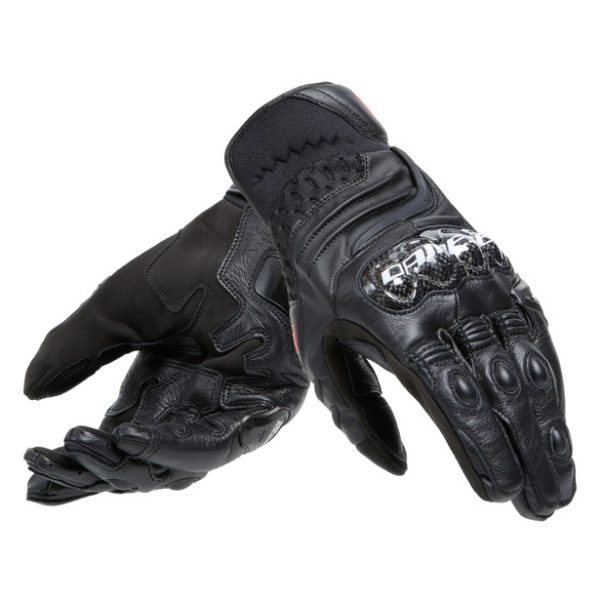 DAINESE - CARBON 4 SHORT LEATHER GLOVES - BLACK/BLACK