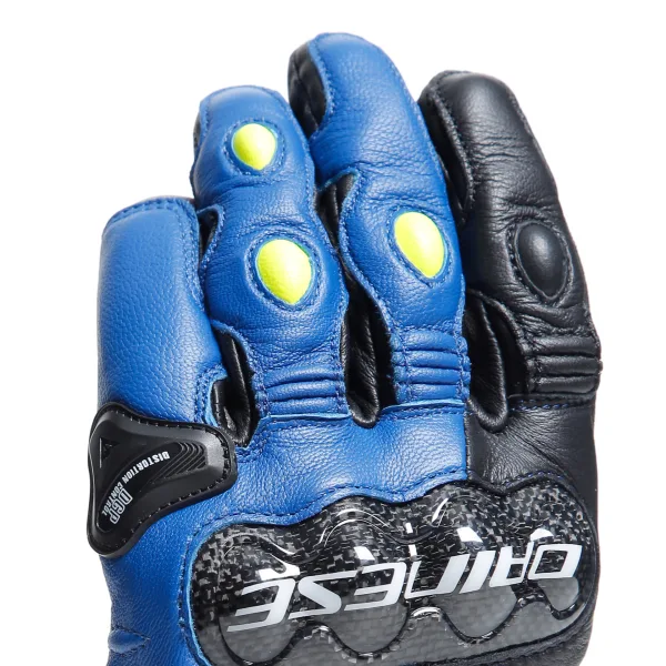 DAINESE - CARBON 4 SHORT LEATHER GLOVES RACING-BLUE/BLACK/FLUO-YELLOW – Image 8