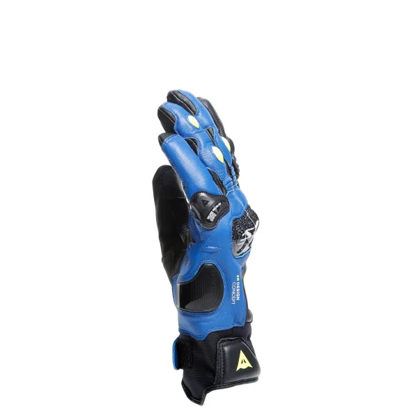 DAINESE - CARBON 4 SHORT LEATHER GLOVES RACING-BLUE/BLACK/FLUO-YELLOW – Image 4