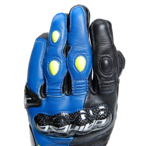 DAINESE - CARBON 4 SHORT LEATHER GLOVES RACING-BLUE/BLACK/FLUO-YELLOW – Image 6